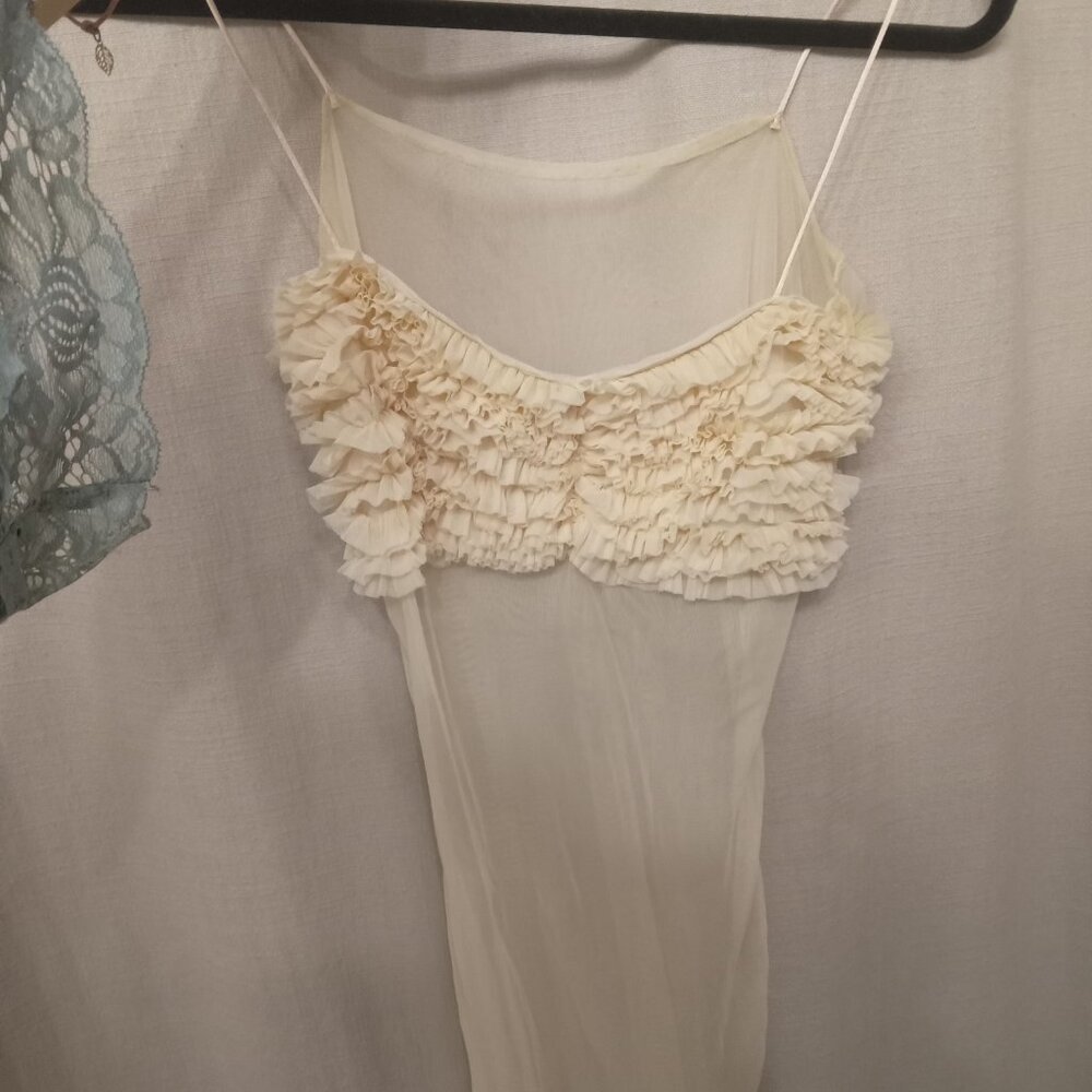 Thierry Mugler rare cream mesh top from paris